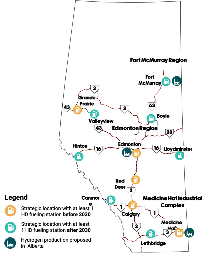 Edmonton corridors for FCE trucks map