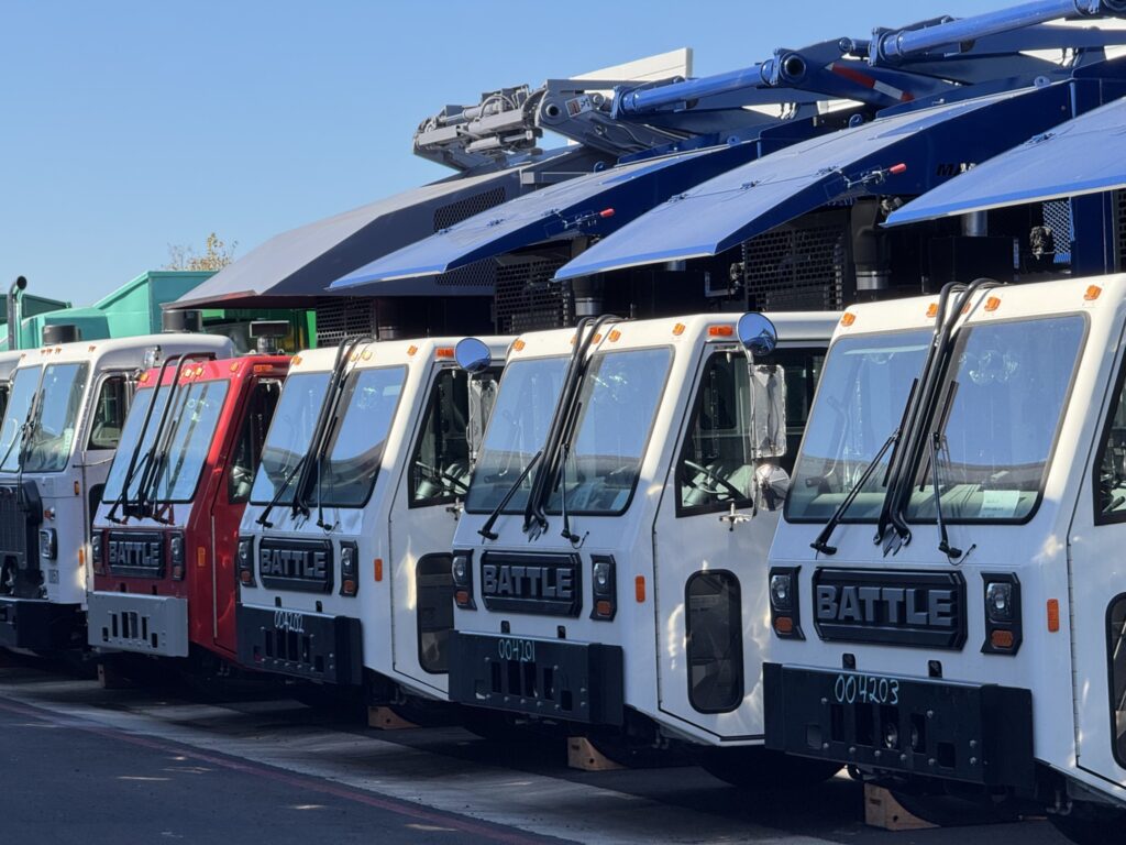 Battle motors trucks at Hexagon facility