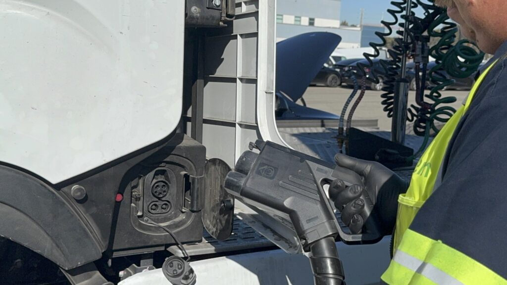 EV charger in Nikola truck