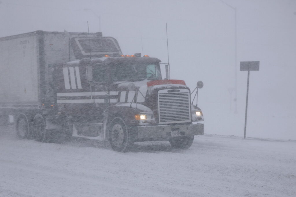 winter truck driving